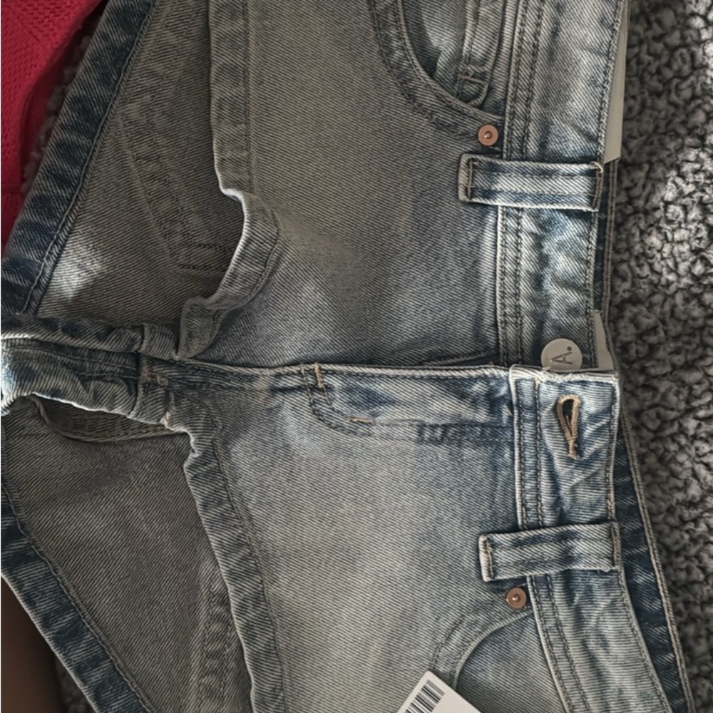 Abrand Light Blue Distressed Denim Shorts